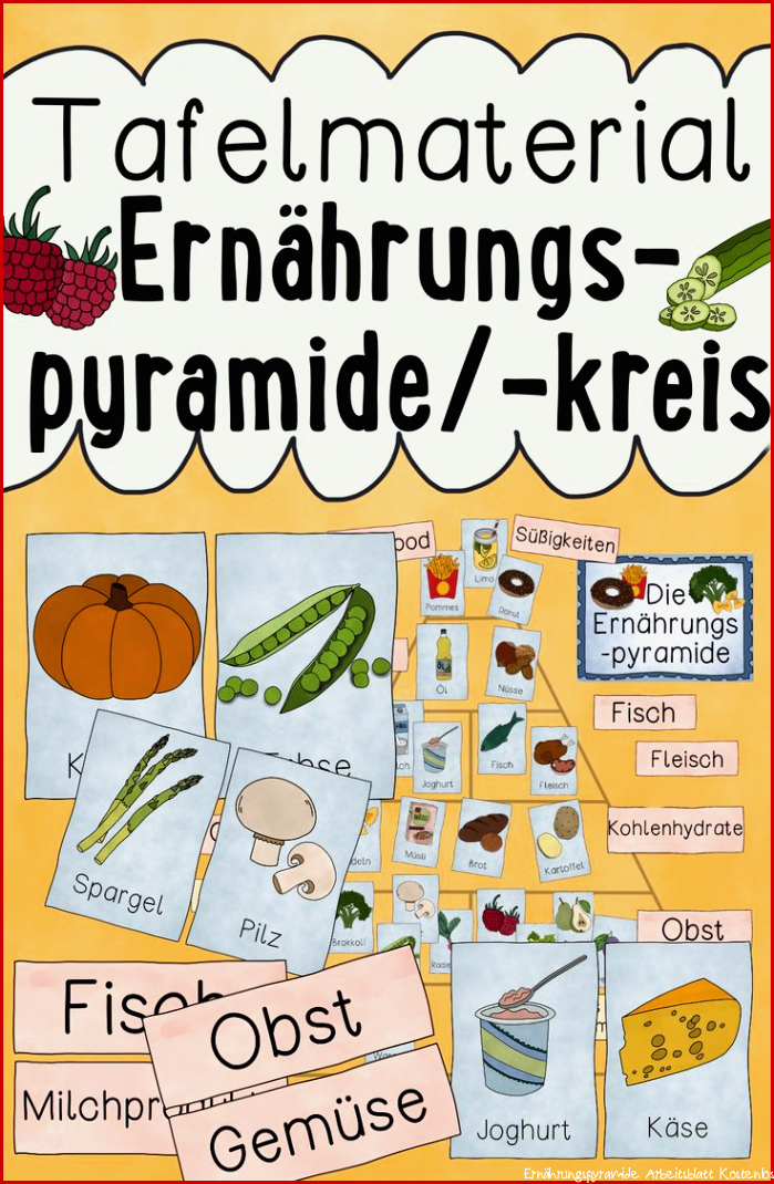 Tafelmaterial Ernährungspyramide kreis mit über 50