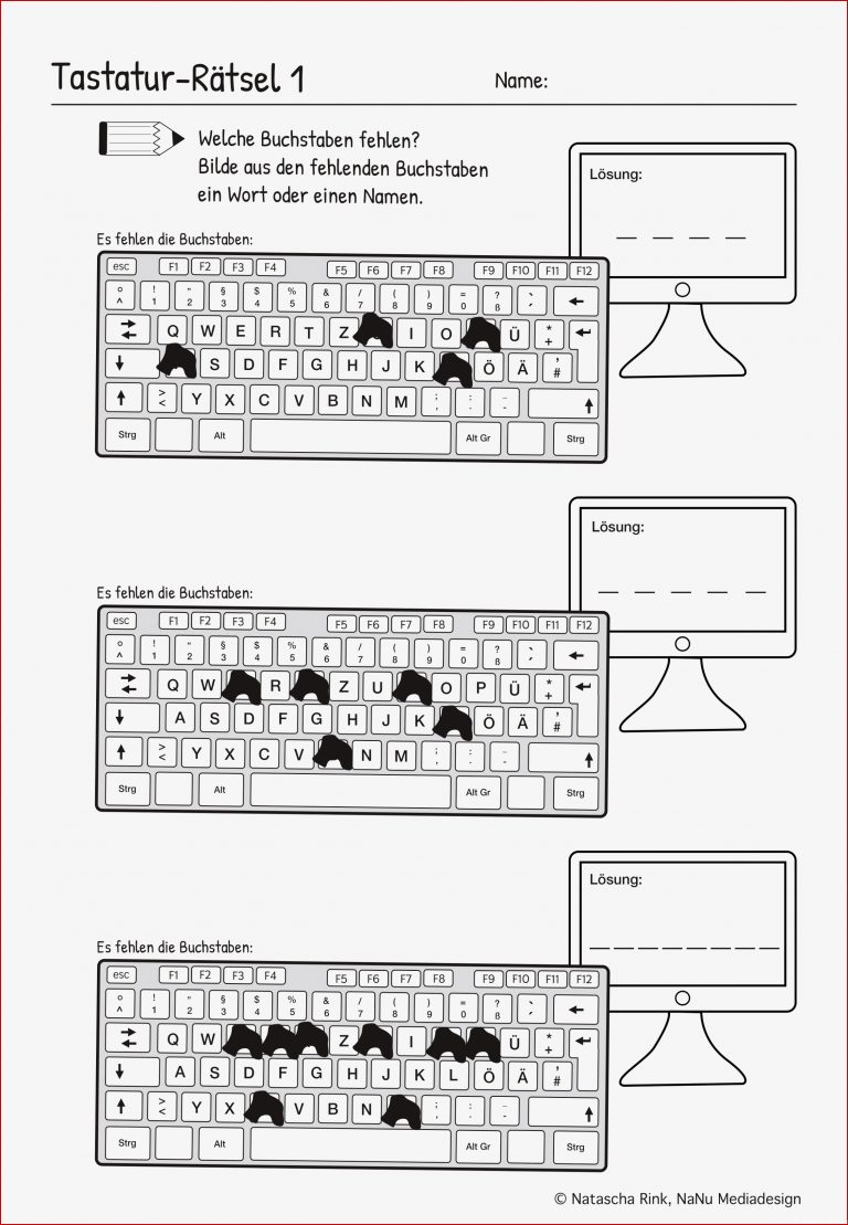 Tastatur Rätsel – Unterrichtsmaterial Im Fach Informatik