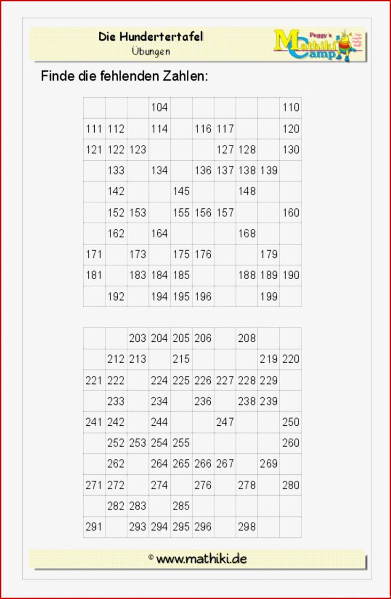 Tausendertafel Klasse 3 Kostenloses Arbeitsblatt Mit