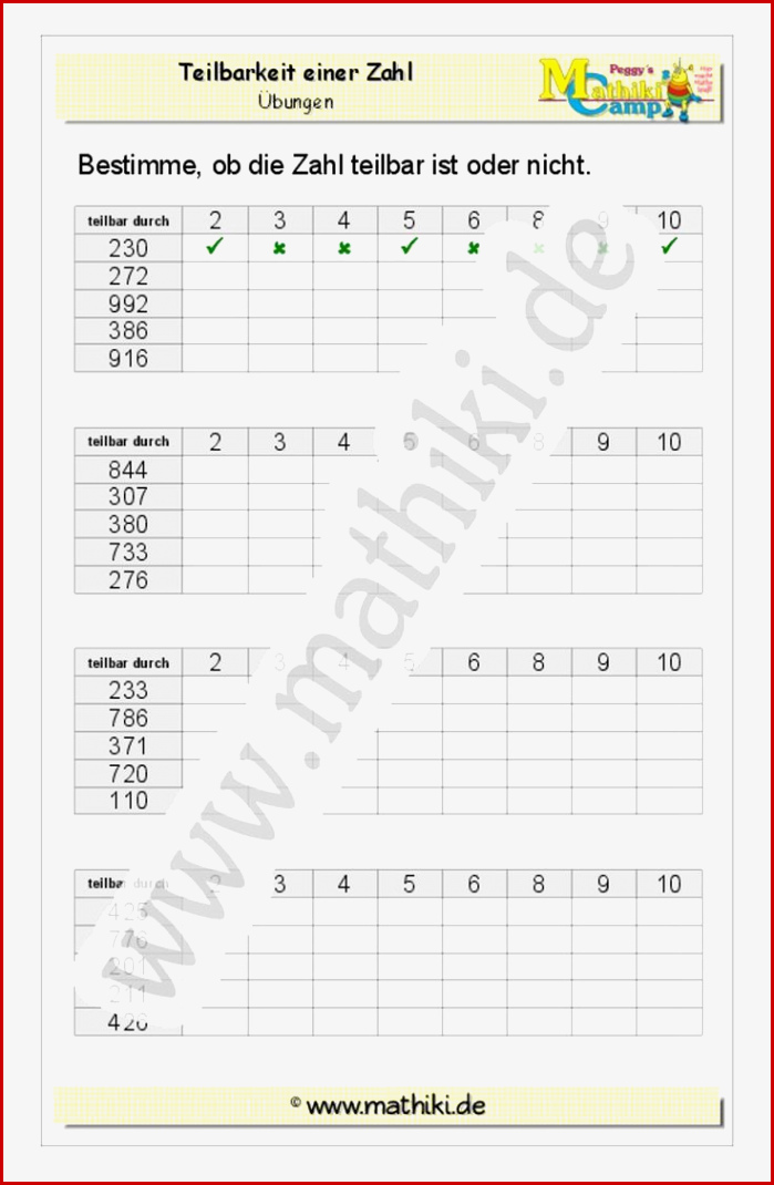 Teilbarkeit Einer Zahl Klasse 4 In 2020