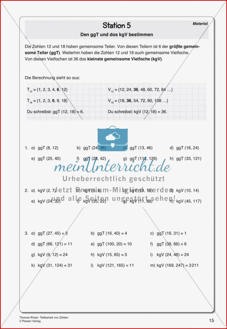 Teilbarkeit von Zahlen meinUnterricht