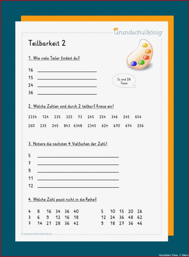 Teilbarkeitsregeln Und Teilbarkeit