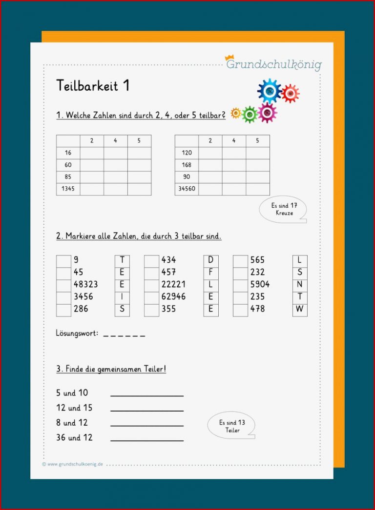 Teilbarkeitsregeln Und Teilbarkeit