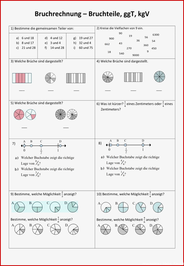 Teiler Und Vielfache Arbeitsblätter Worksheets