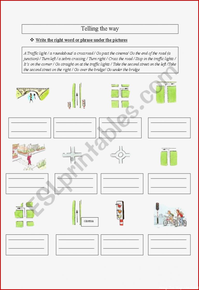 Telling the way ESL worksheet by ally21