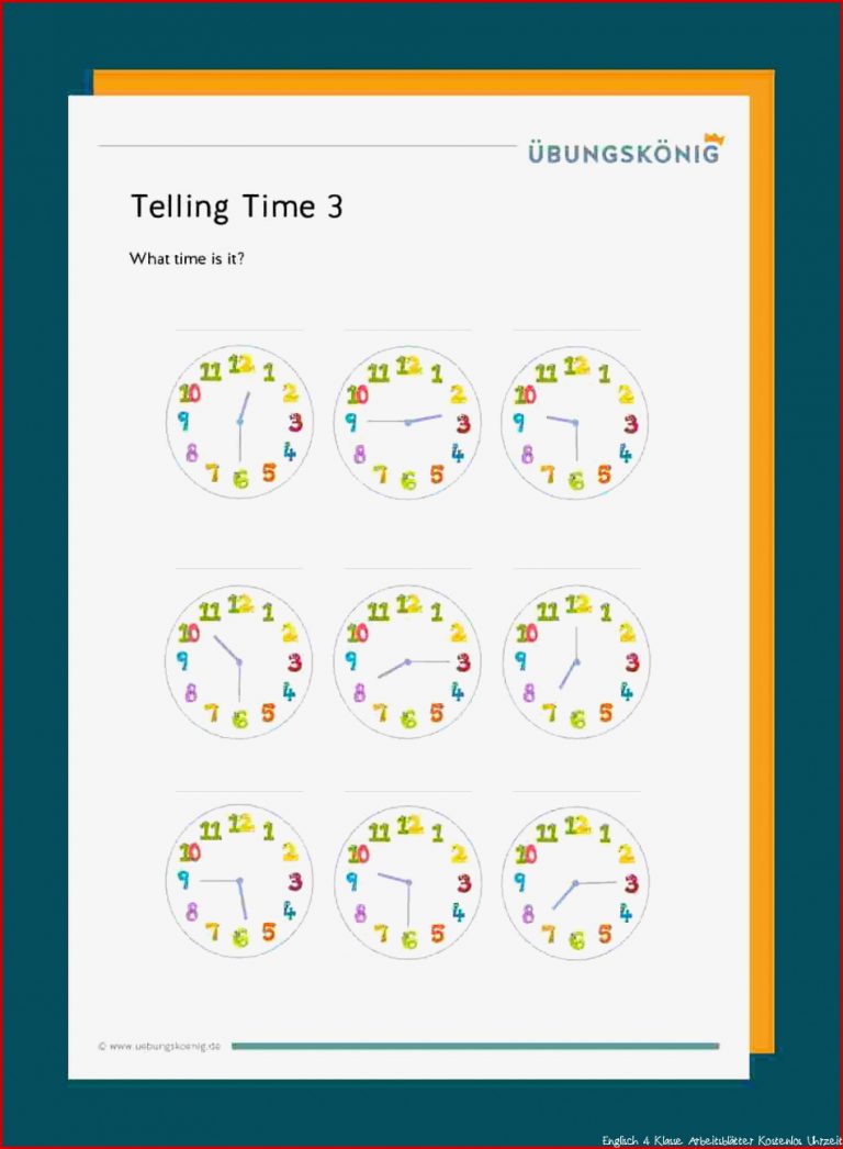 Telling Time â Die Uhrzeit Im Englischen