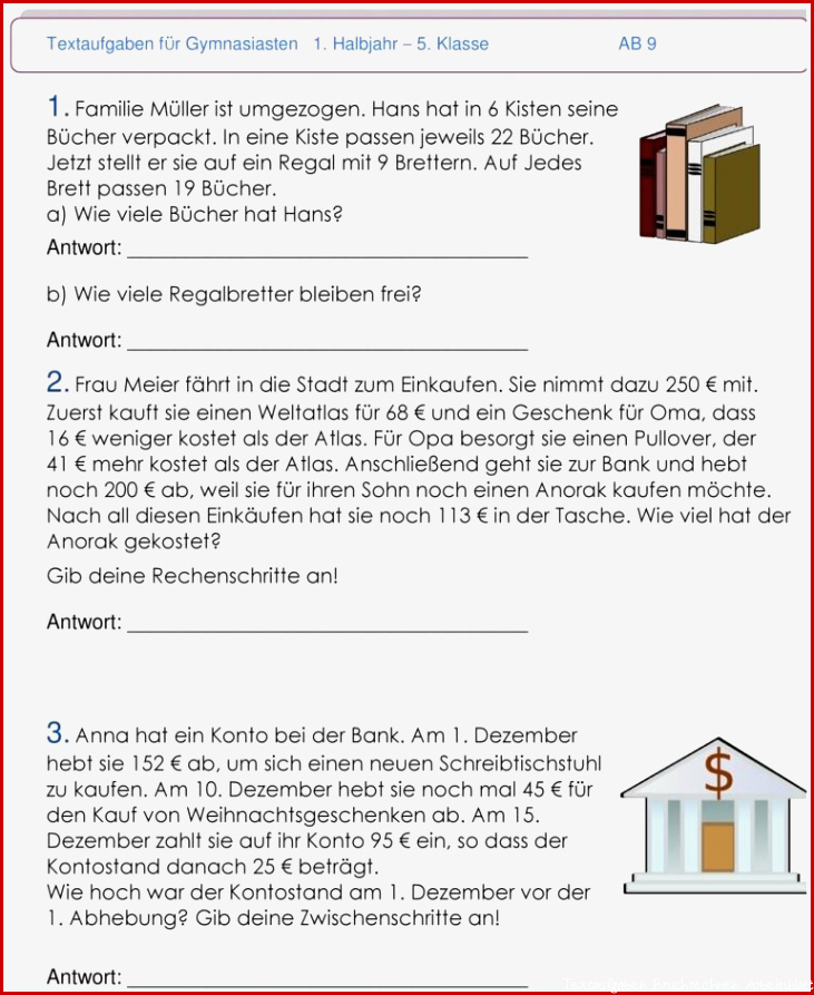 Textaufgaben 5 Klasse Arbeitsblatter Kostenlose Übungen