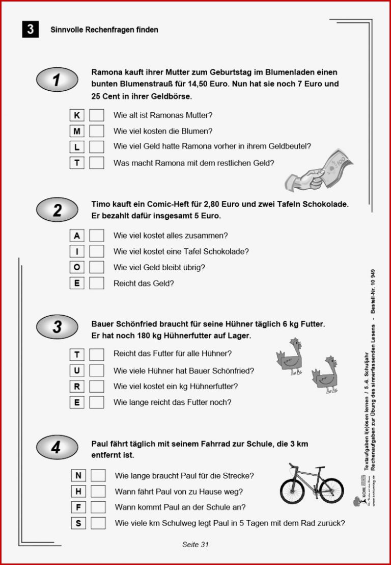 Textaufgaben Lösen Lernen Klasse 5 6 Pdf Ab 10 J 64