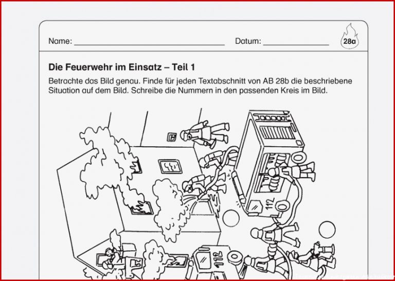 Thema Feuerwehr Im Kindergarten Arbeitsblätter Worksheets