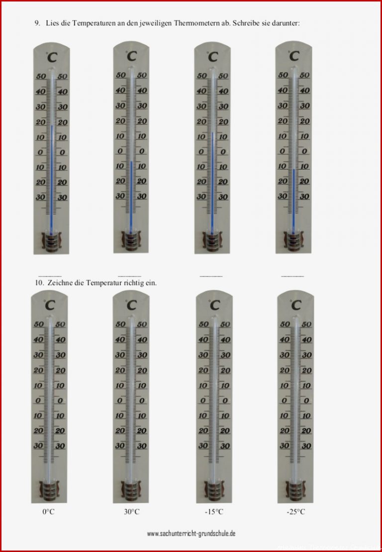 Thema thermometer In Der Grundschule