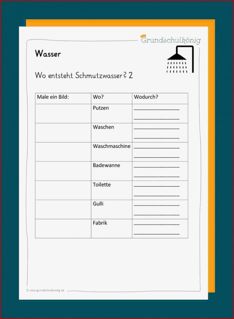 Thema Wasser Grundschule Arbeitsblätter kinderbilder