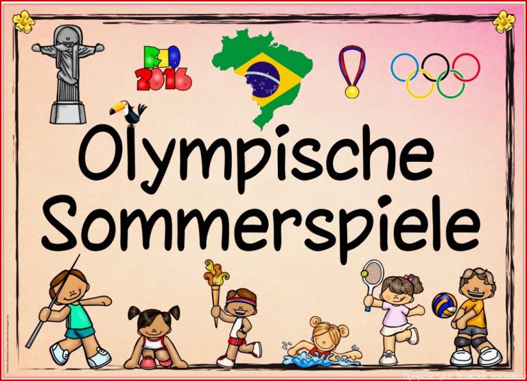 Themenplakat "olympische sommerspiele" Mit Bildern