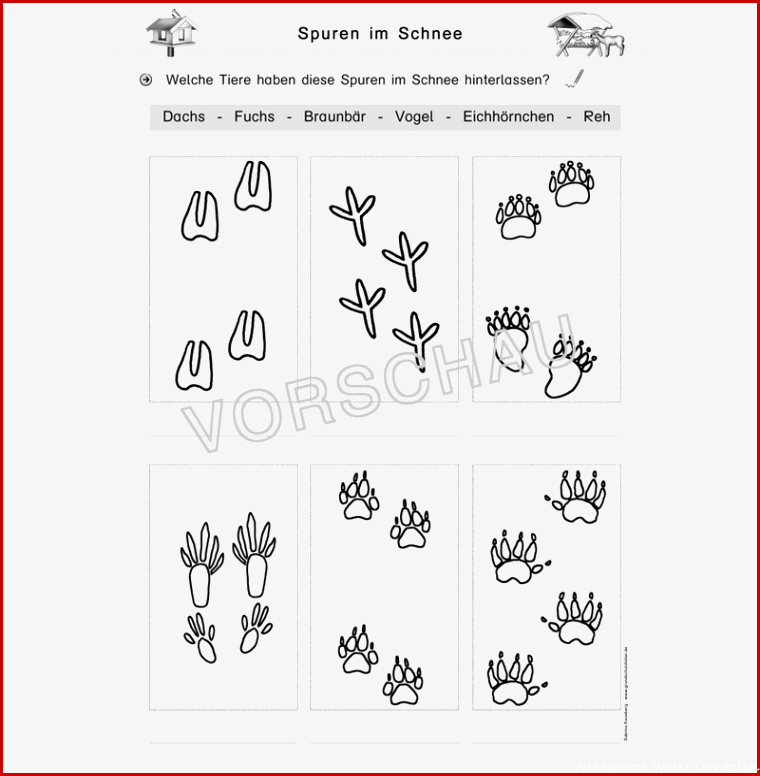 Tiere im Winter Werkstatt für Grundschule