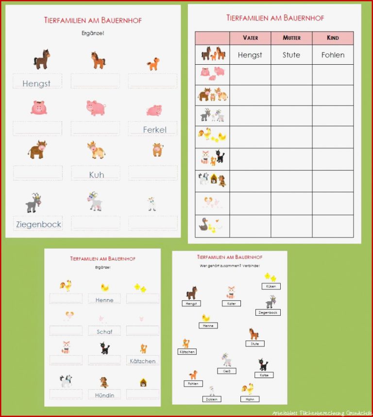 Tierfamilie Arbeitsblätter Spielend Leicht Lernen