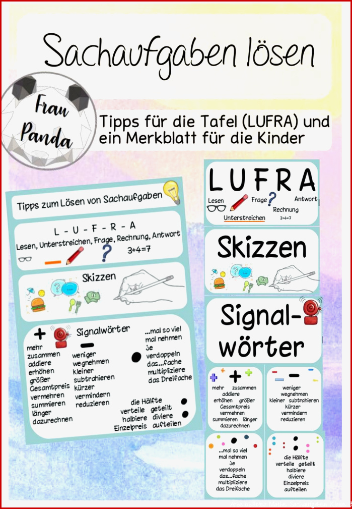 Tipps zum Lösen von Sachaufgaben LUFRA Skizzen