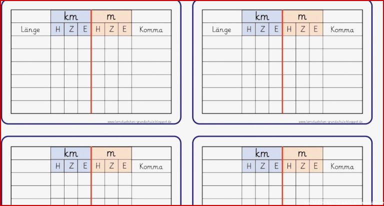 Trudiogmor Mm Cm Dm M Km Tabelle Grundschule