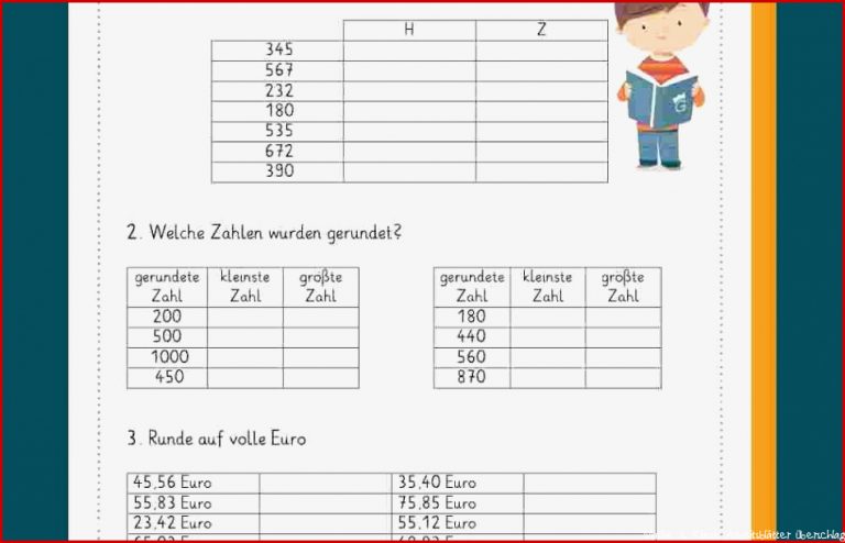 überschlag Klasse 4 Arbeitsblätter Worksheets