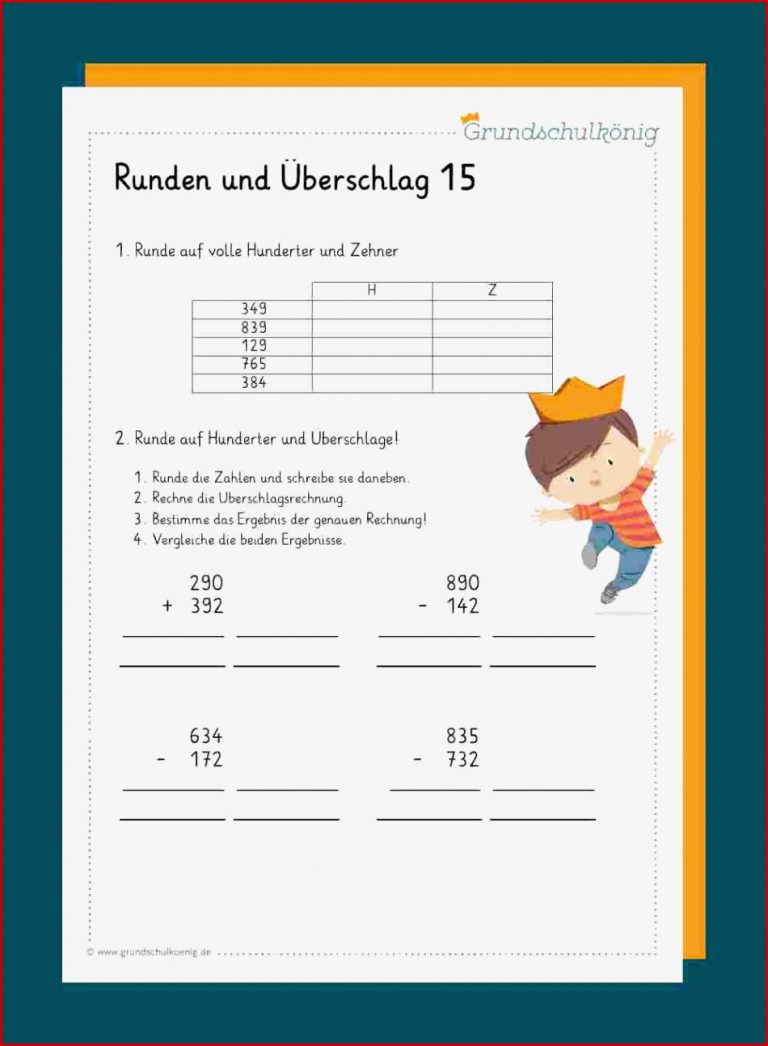 überschlag Klasse 4 Arbeitsblätter Worksheets