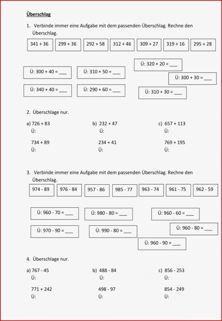 Überschlag – Unterrichtsmaterial Im Fach Mathematik