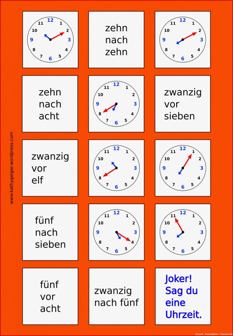 Übungen für Zwischendurch Uhrzeit spielerisch lernen mit