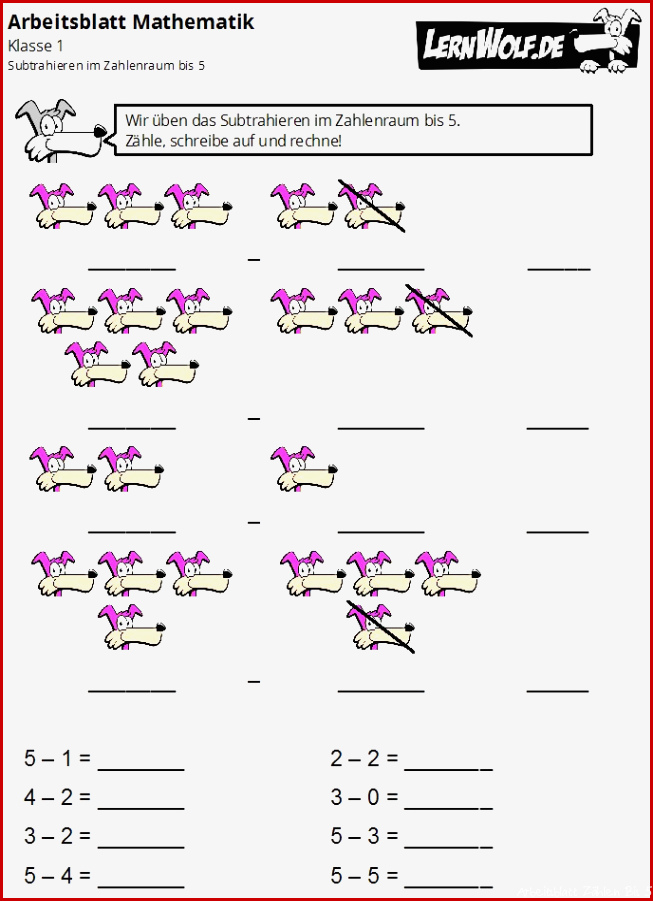 Übungen Mathe Klasse 1 kostenlos zum Download lernwolf