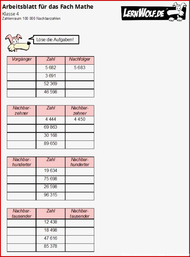 Übungen Mathe Klasse 4 kostenlos zum Download lernwolf