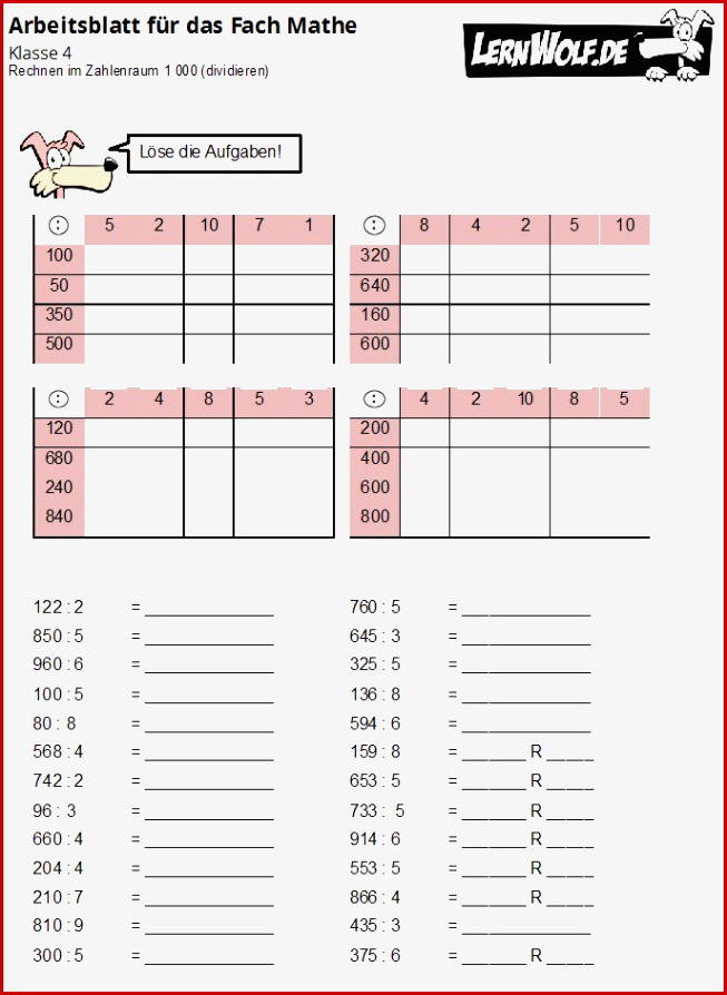 Übungen Mathe Klasse 4 Kostenlos Zum Download Lernwolf