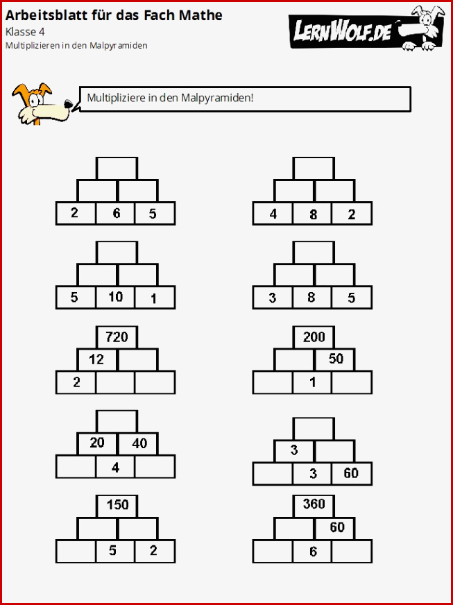 Übungen Mathe Klasse 4 Kostenlos Zum Download Lernwolf