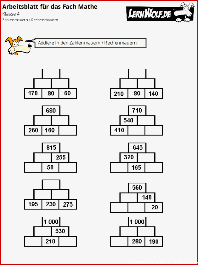 Übungen Mathe Klasse 4 kostenlos zum Download lernwolf