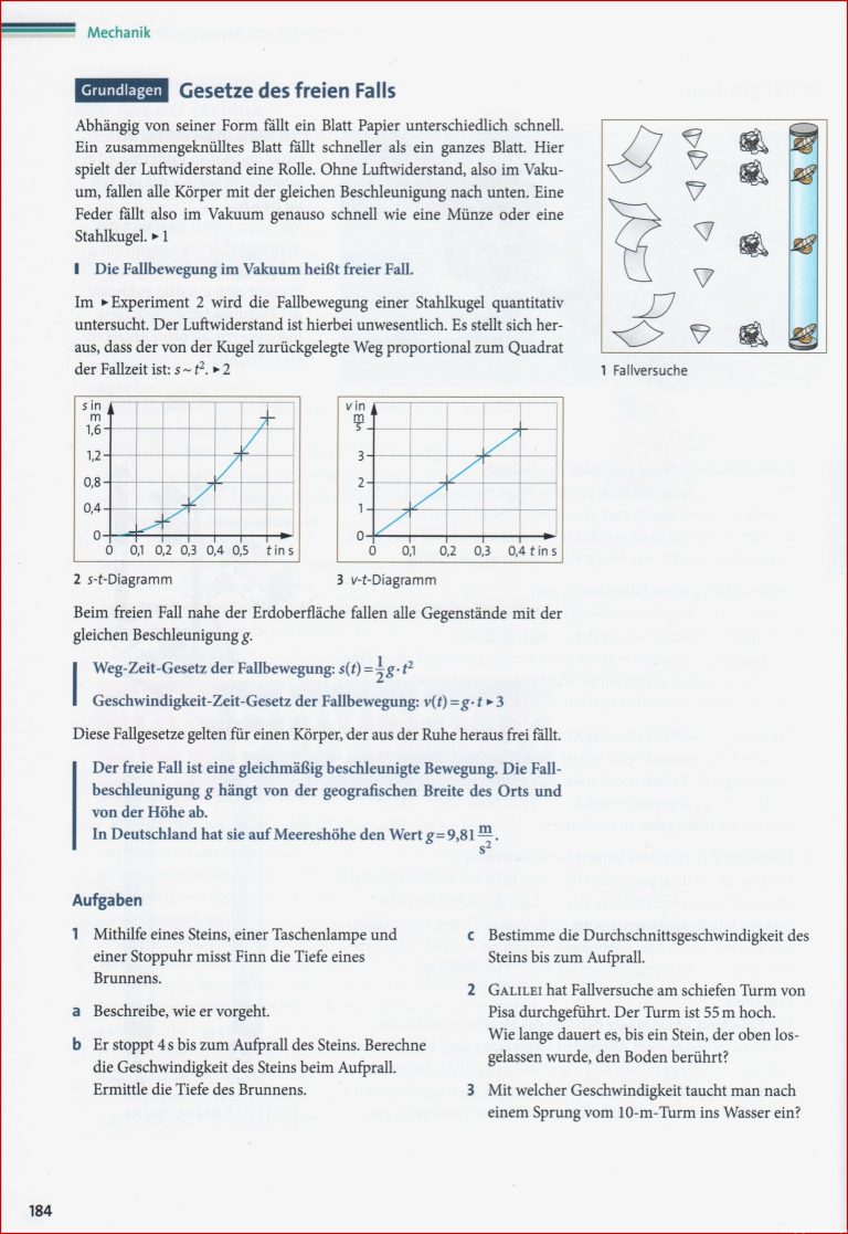 Übungen Physik 10 Kurs