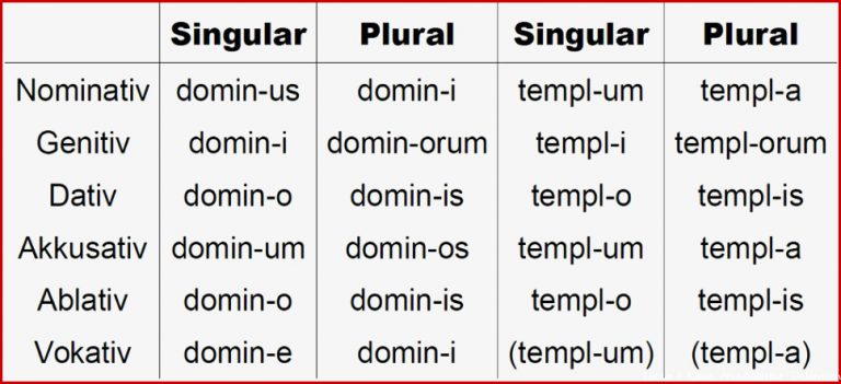 Übungen Zu Allen Deklinationen Latein Online Lernen
