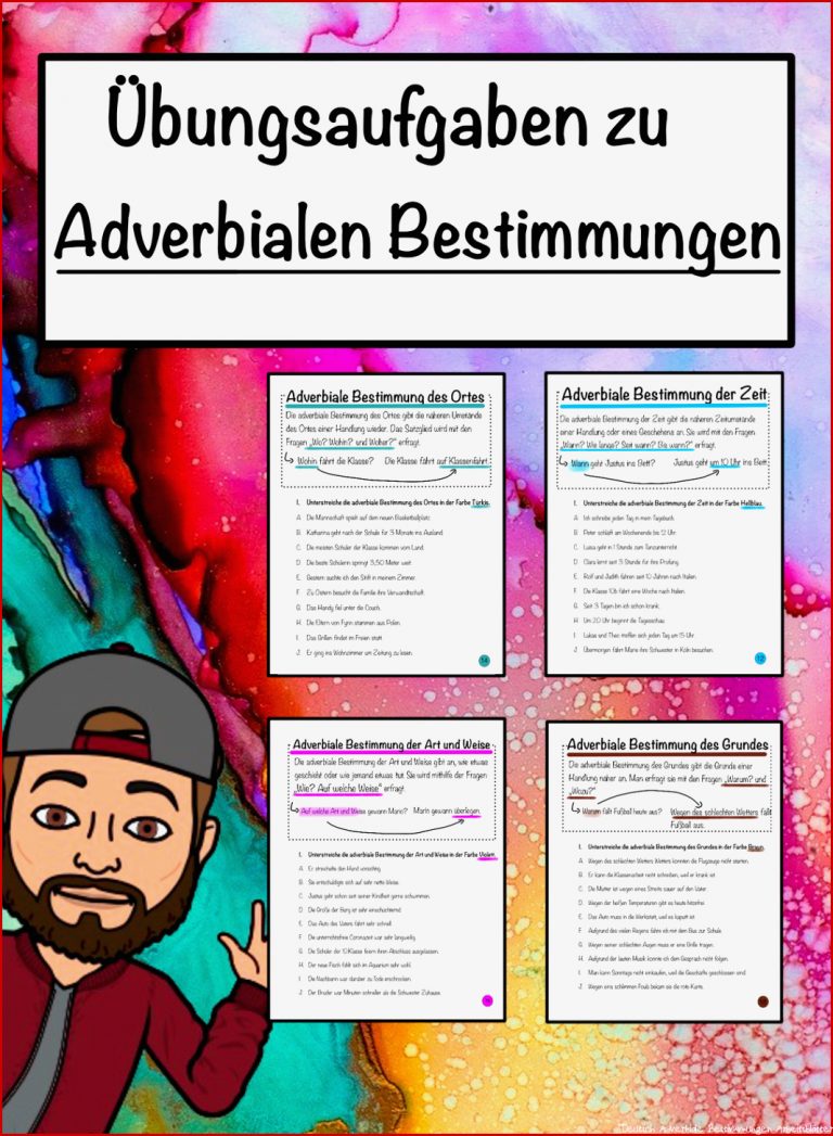 Übungsaufgaben Satzglieder Adverbiale Bestimmungen