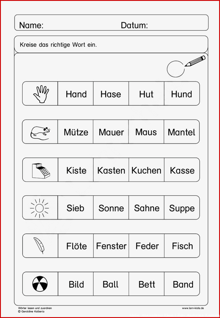 Übungsblätter 1 Klasse Zum Ausdrucken Deutsch 1 Klasse