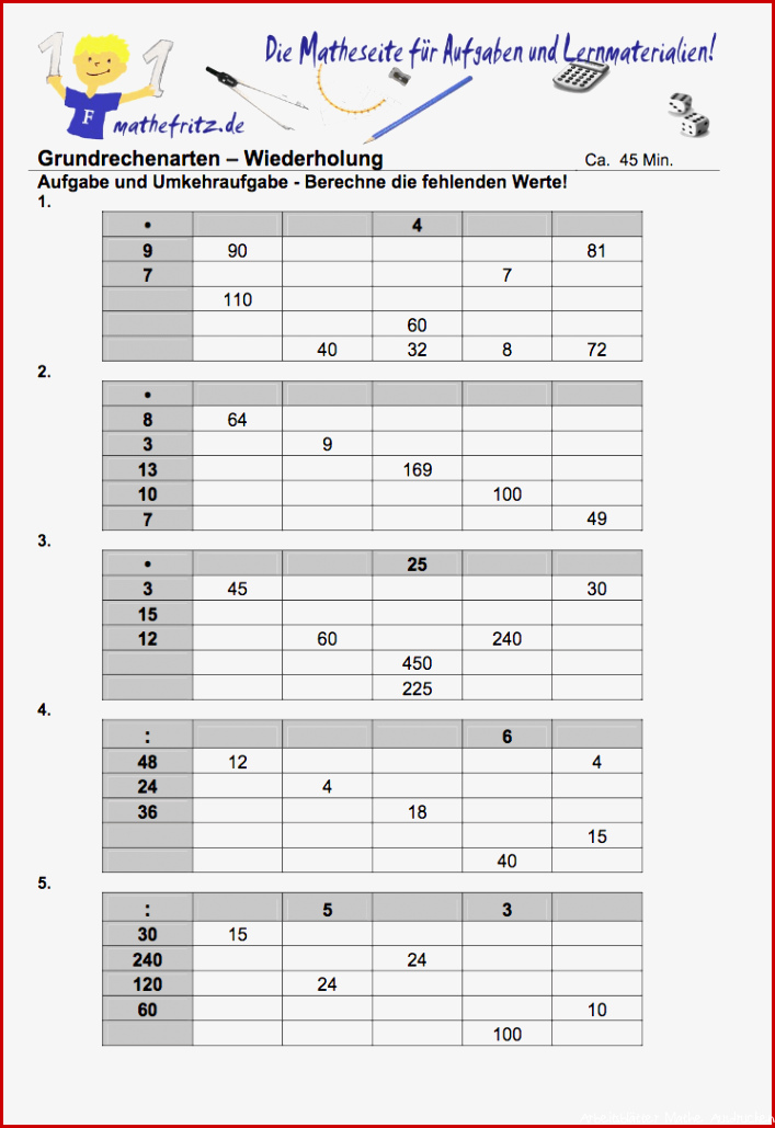 Übungsblätter Mathe 1 Klasse Zum Ausdrucken Kostenlos