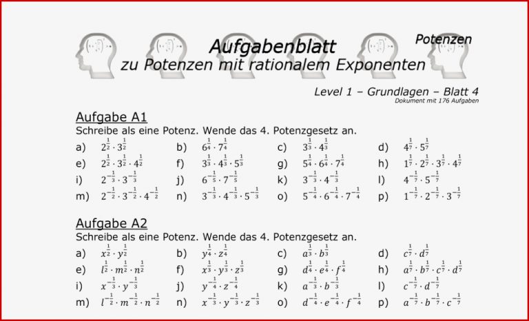 übungsblätter Mathe Klasse 5 Potenzen Andre Pauley Schule