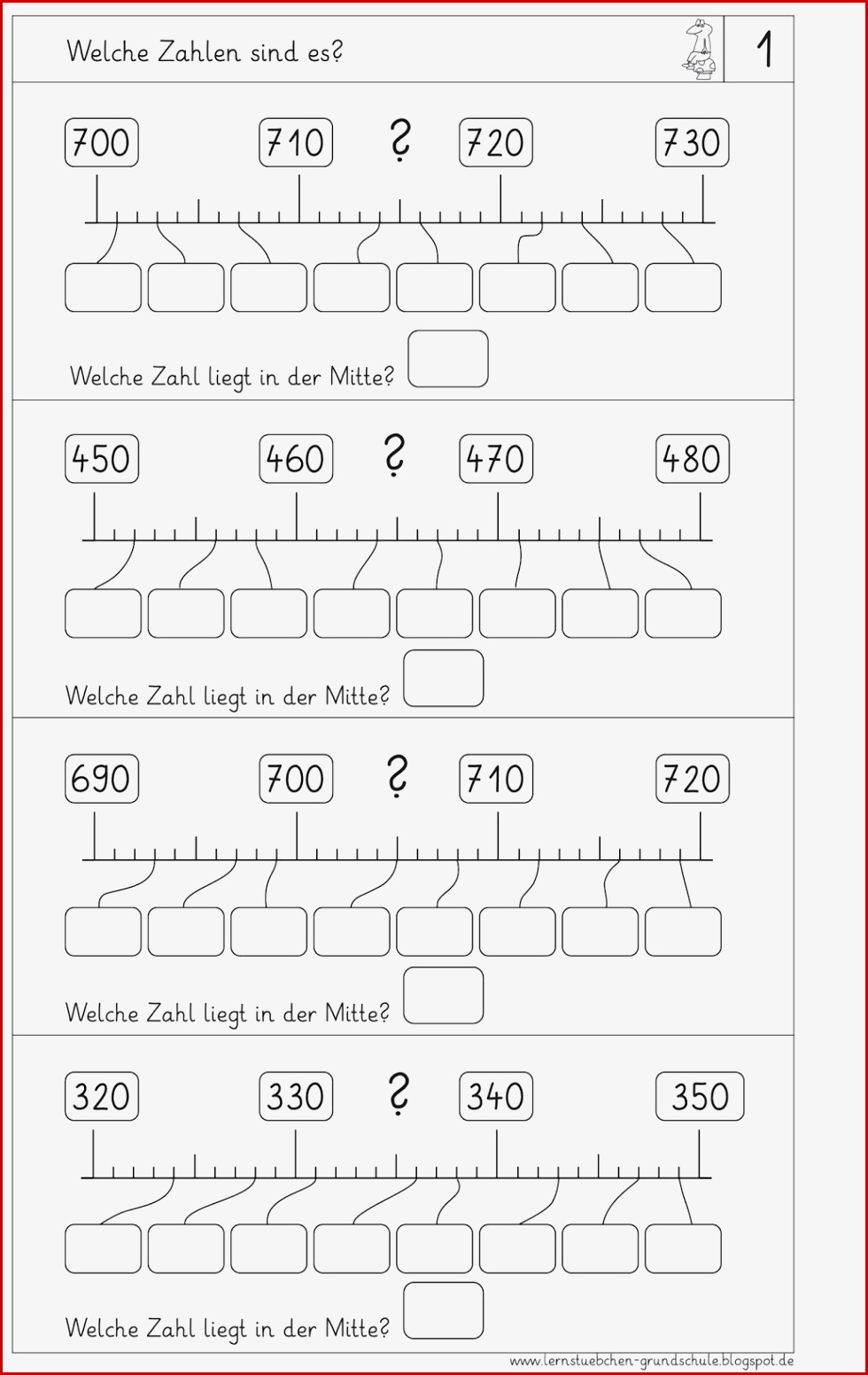 übungsblätter Mathe Klasse 5 Zahlenstrahl übungsblätter