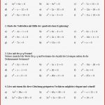 Übungsblatt Quadratische Gleichungen Lösen Ausführliche