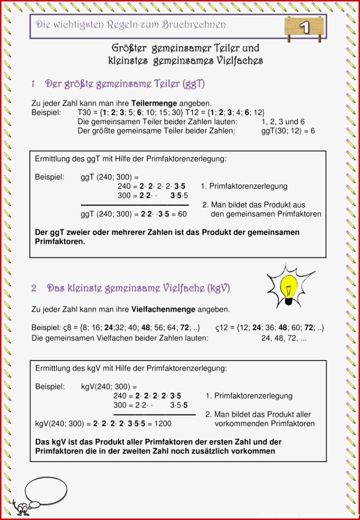 Übungsblatt zu Bruchrechnen