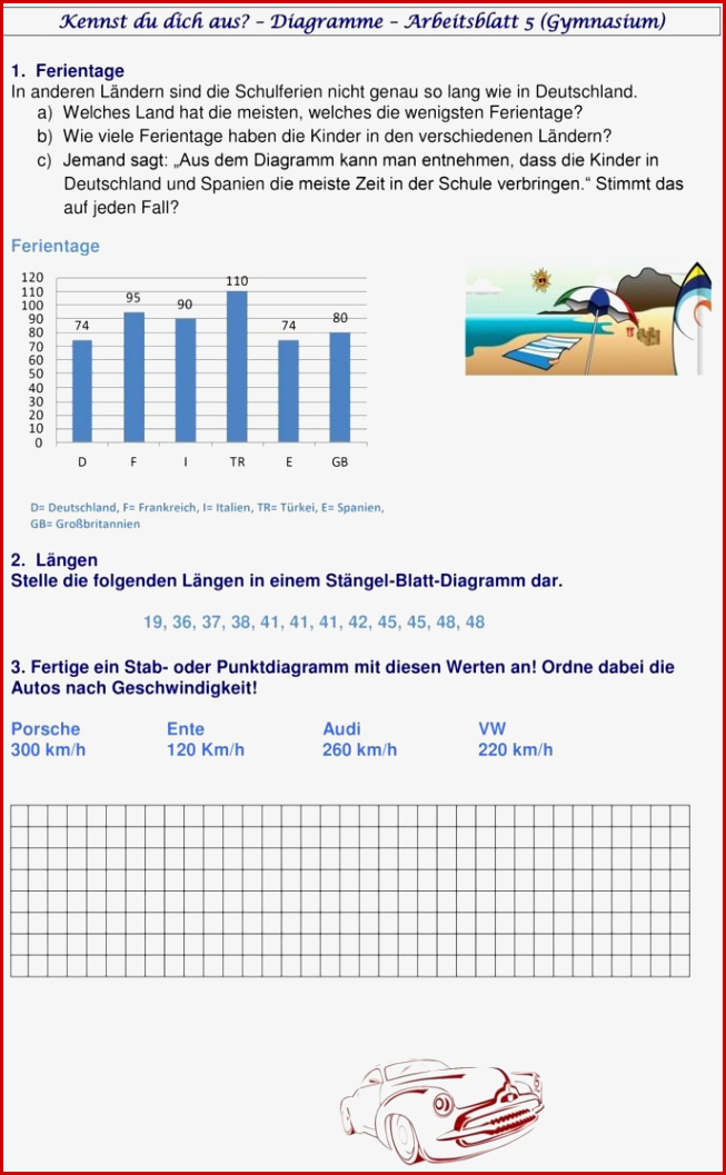 Ãbungsblatt Zu Diagramme Und Daten Mathe 5 Klasse, Mathe ...