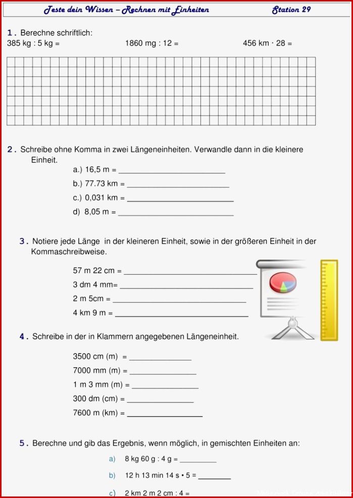 Übungsblatt zu Größen und Maßeinheiten | Nachhilfe mathe ...