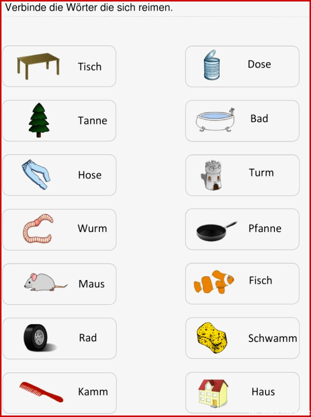 Übungsblatt zu Reimwörter