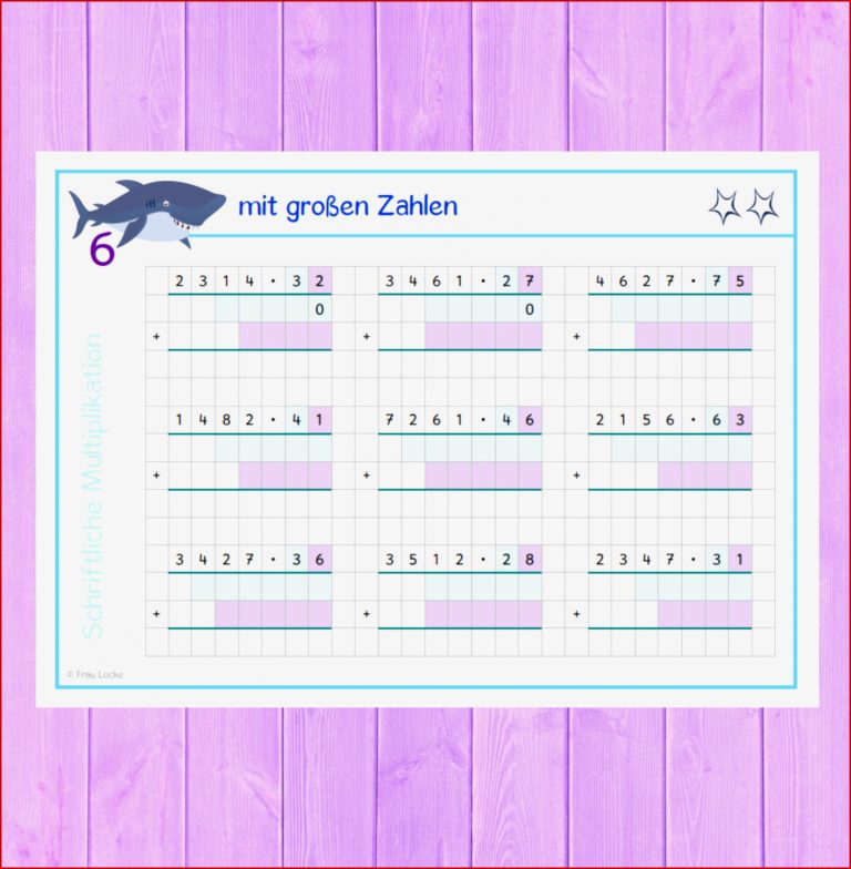 Kostenlose Übungskartei Schriftliche Multiplikation Frau Locke Übungskartei Schriftliche Multiplikation Frau Locke