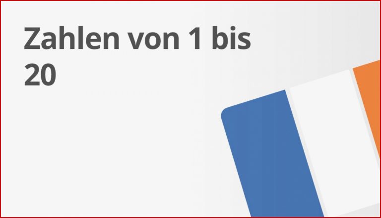 Übungsvideo Zahlen von 1 bis 20