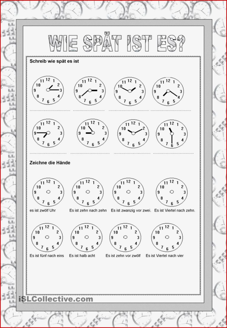 Uhrzeit Franz Isch Arbeitsblatt Dorothy Meyer Grundschule
