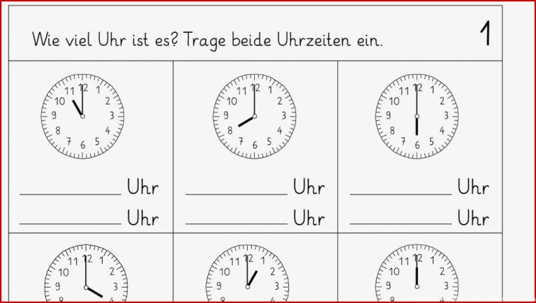 Uhrzeiten Arbeitsblätter Kostenlos Worksheets