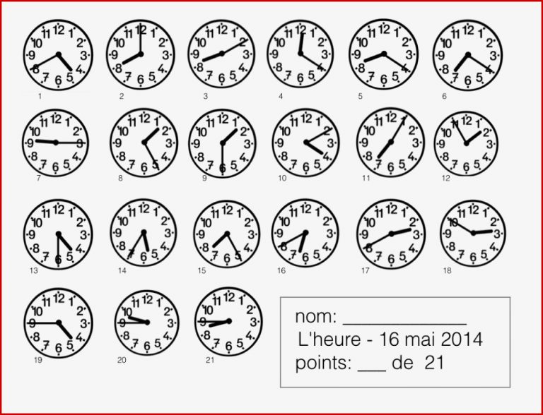 Uhrzeiten Französisch Arbeitsblätter Mit Lösungen Neue