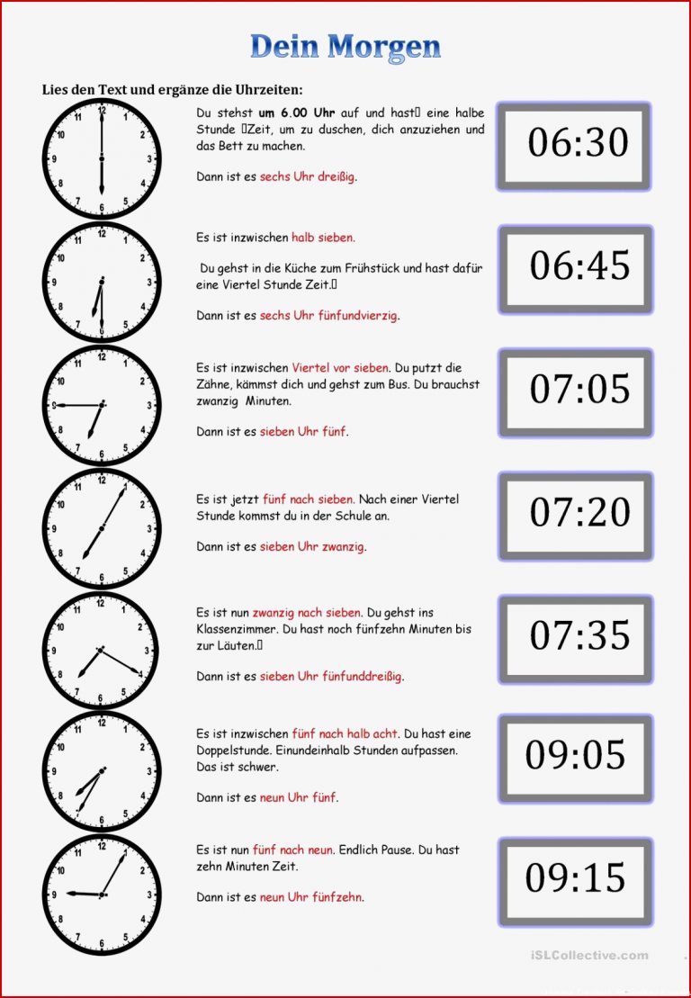 Uhrzeiten Französisch Arbeitsblätter Mit Lösungen Worksheets