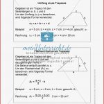 Umfang Und Flächeninhalt Eines Trapez Meinunterricht