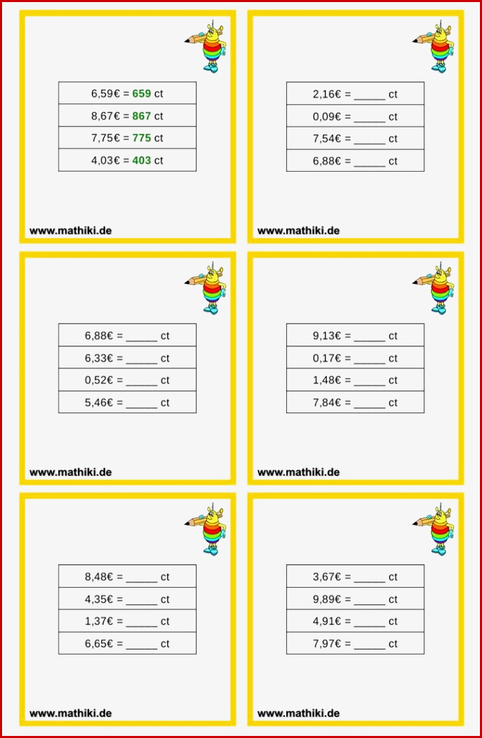 Umrechnung Von Geld Klasse 4 Mathiki