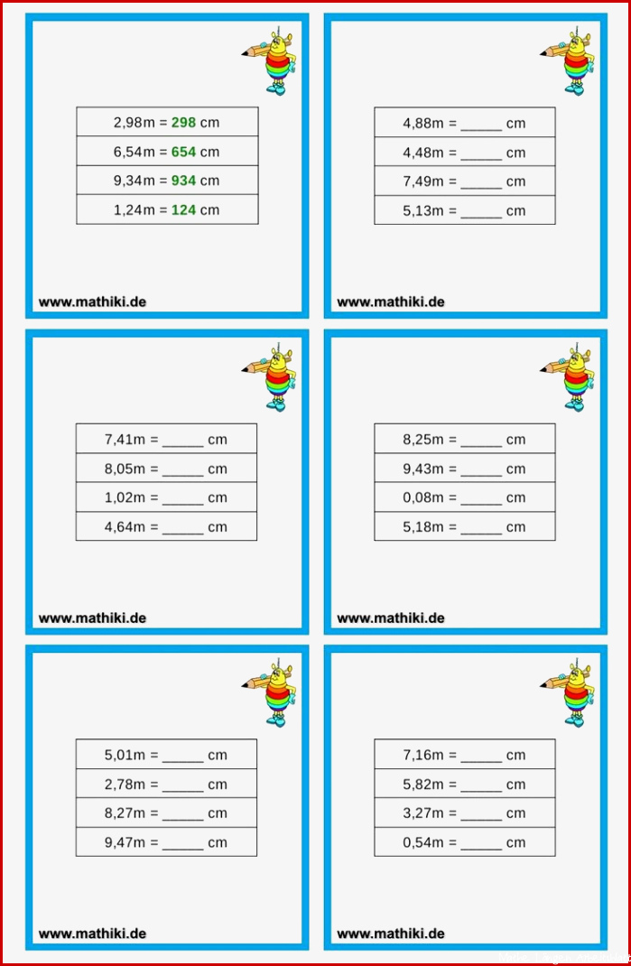 Umrechnung von Längen Klasse 5 6 mathiki